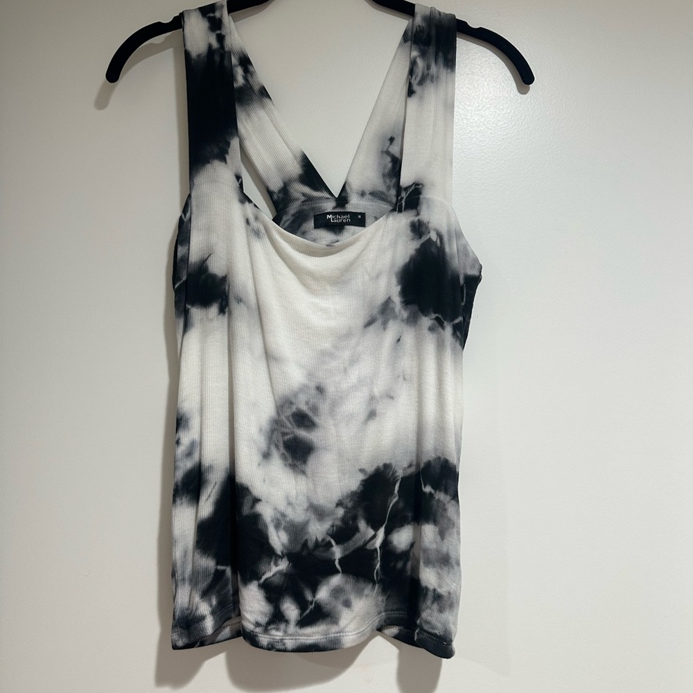 Michael Lauren Marco Tie-Dye Sleeveless Top - Black/White Size Med Worn Once - Picture 3 of 9